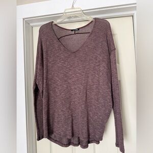 Fashion Nova Heather Mauve V-Neck Sweater